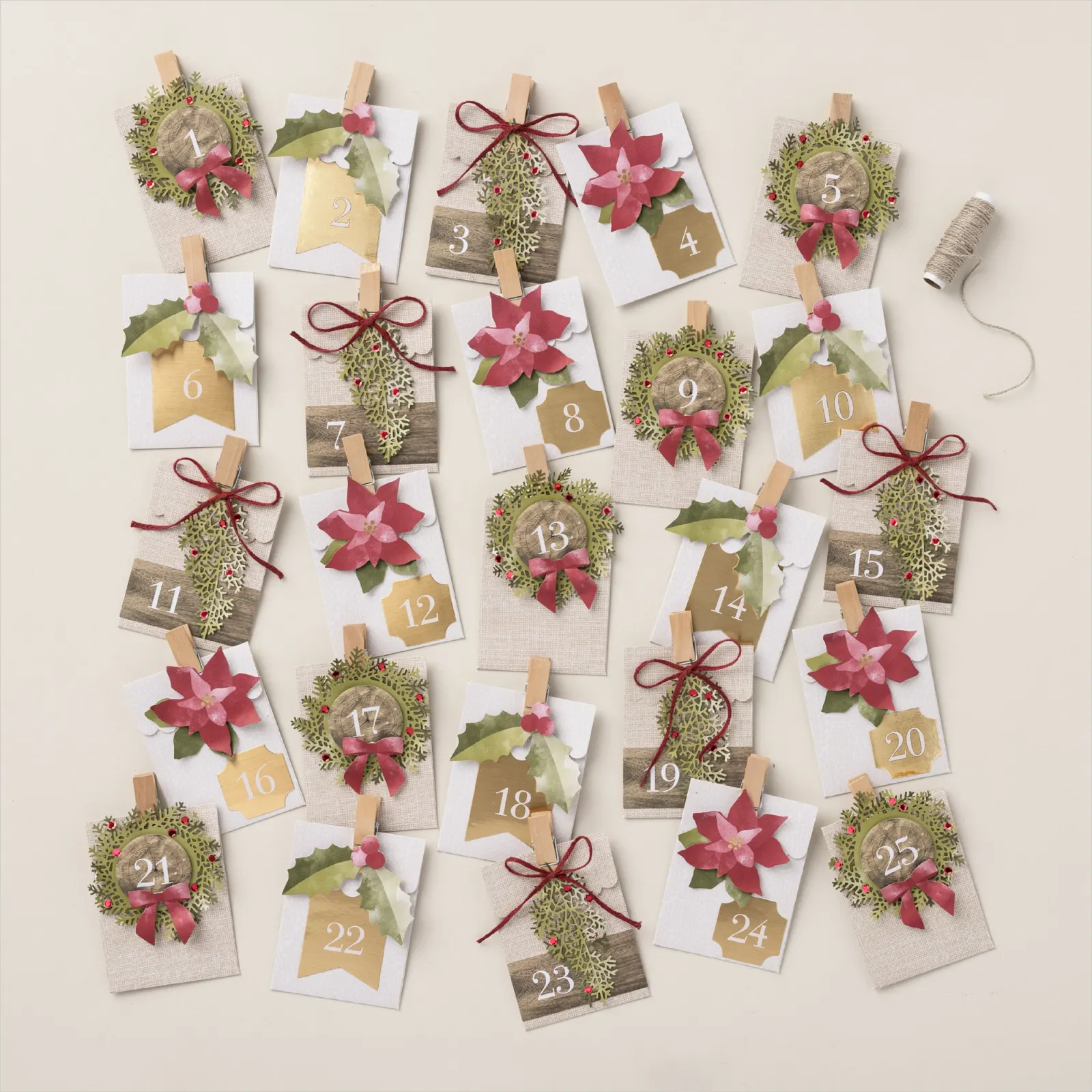 rustikaler adventskalender STAMPIN UP