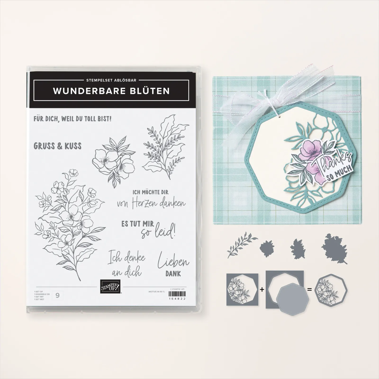 Wunderbare Blüten Stempelset + Stanzformen Stampin Up 164828