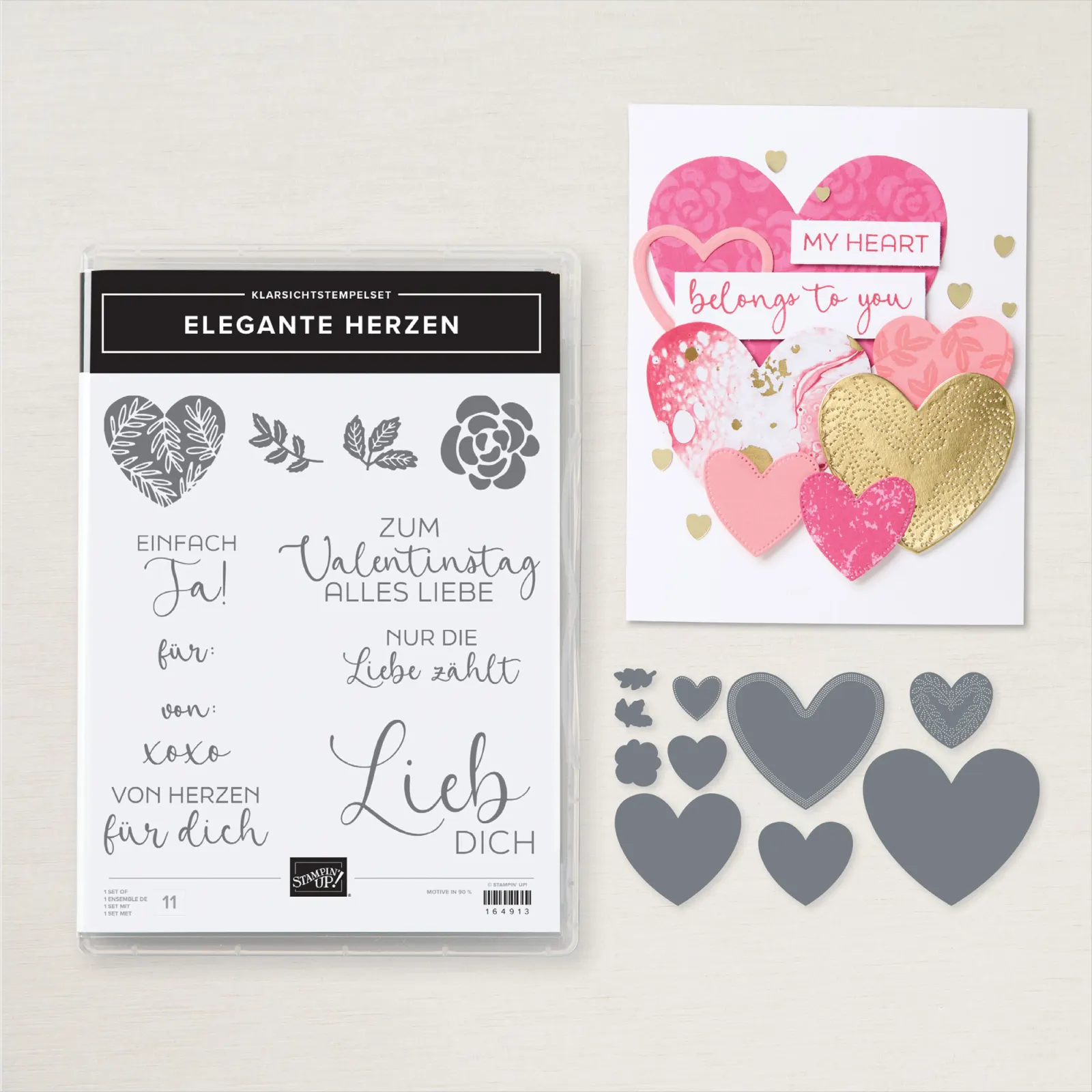 164918 Stempelset Elegante Herzen + Stanzformen Stampin Up